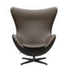 Fritz Hansen Das Eier Lounge Stuhl Leder, Schwarz/Essential Stein