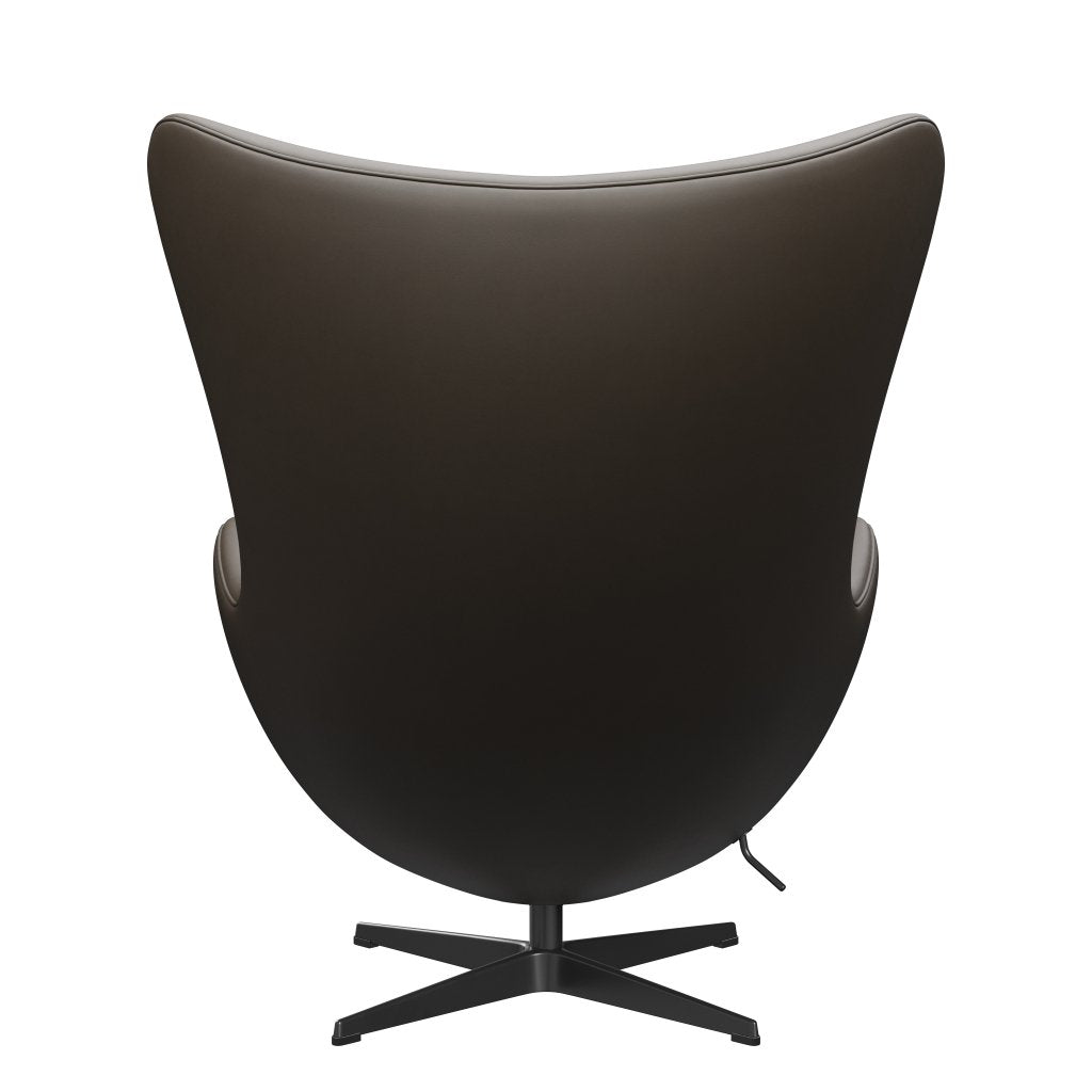 Fritz Hansen Das Eier Lounge Stuhl Leder, Schwarz/Essential Stein