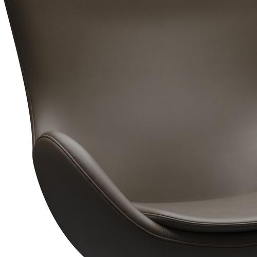 Fritz Hansen Das Eier Lounge Stuhl Leder, Schwarz/Essential Stein