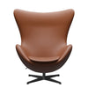 Fritz Hansen The Egg Lounge Chair Leder, Schwarz/Essential Nussbaum