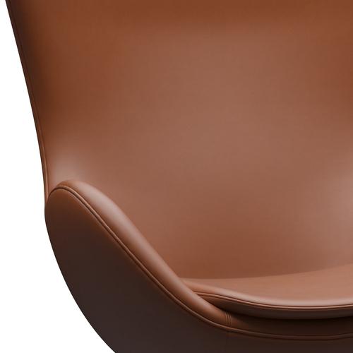 Fritz Hansen The Egg Lounge Chair Leder, Schwarz/Essential Nussbaum