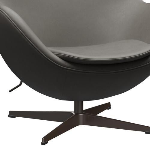 Fritz Hansen The Egg Lounge Chair Leder, Braun Bronze/Essential Lava