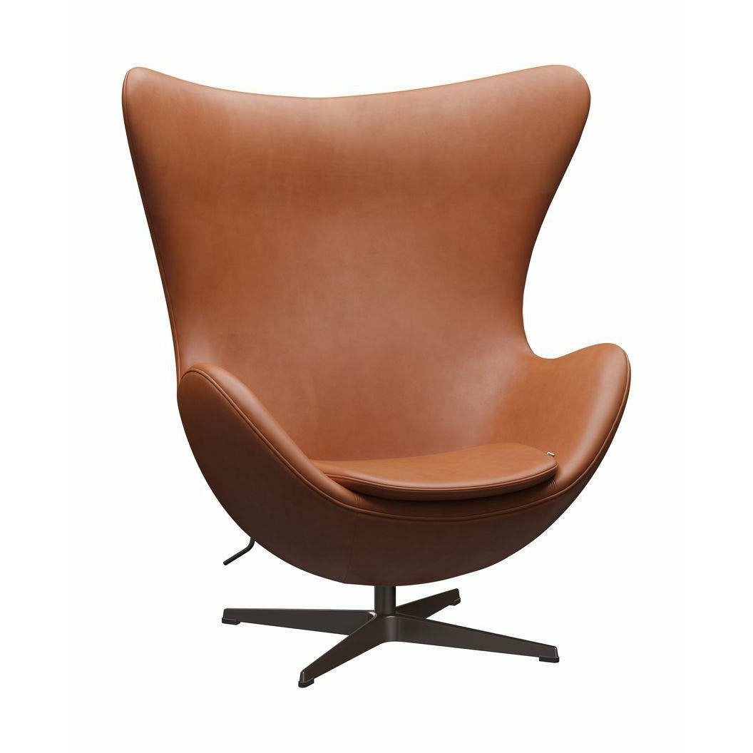 Fritz Hansen The Egg Lounge Chair Leder, Braun-Bronze/Edel-Nussbaum