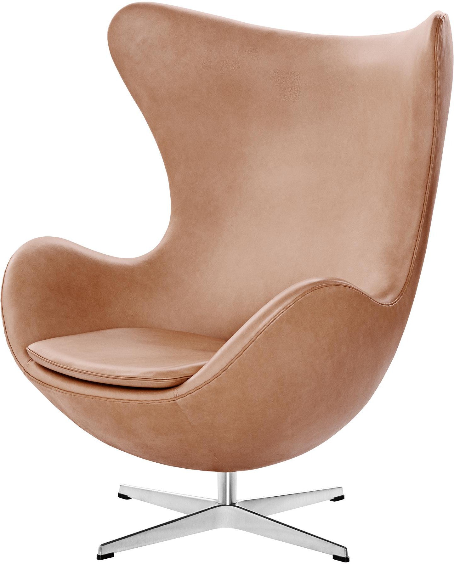 Fritz Hansen The Egg Lounge Chair Leder, Rustikales Leder