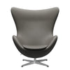 Fritz Hansen The Egg Lounge Chair Leder, Satin gebürstetes Aluminium/Essential Lava