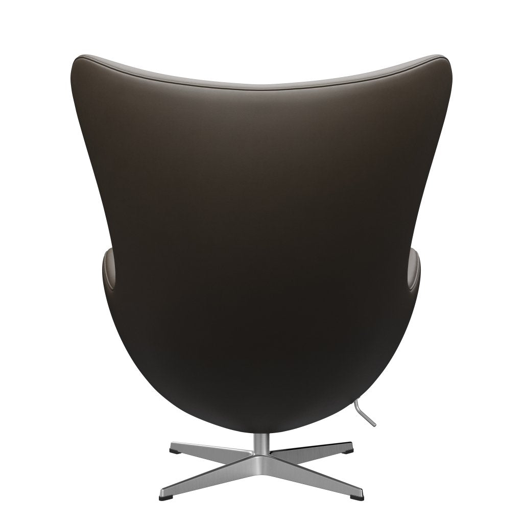 Fritz Hansen Das Egg Lounge Stuhl Leder, Satin gebürstet Aluminium/Essential Stein