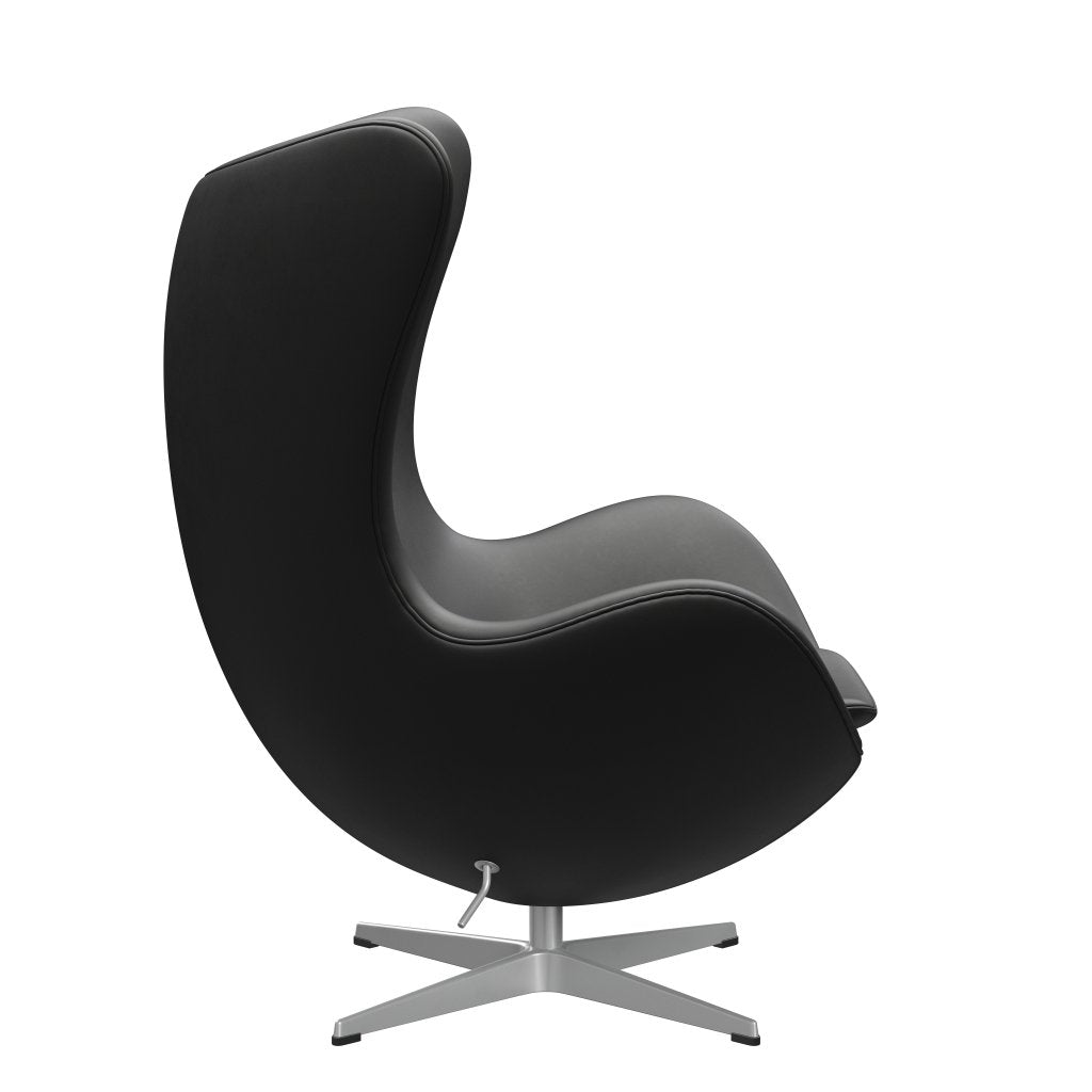 Fritz Hansen The Egg Lounge Chair Leder, Silbergrau/Essential Schwarz