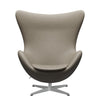 Fritz Hansen The Egg Lounge Chair Leder, Silbergrau/Essential Hellgrau