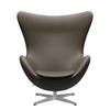 Fritz Hansen Das Eier Lounge Stuhl Leder, Silbergrau/Essential Stein