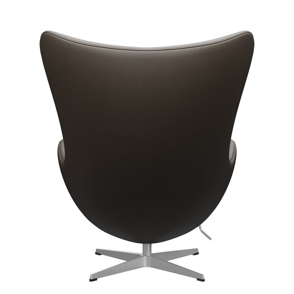 Fritz Hansen Das Eier Lounge Stuhl Leder, Silbergrau/Essential Stein