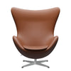 Fritz Hansen The Egg Lounge Chair Leder, Silbergrau/Essenzielle Walnuss