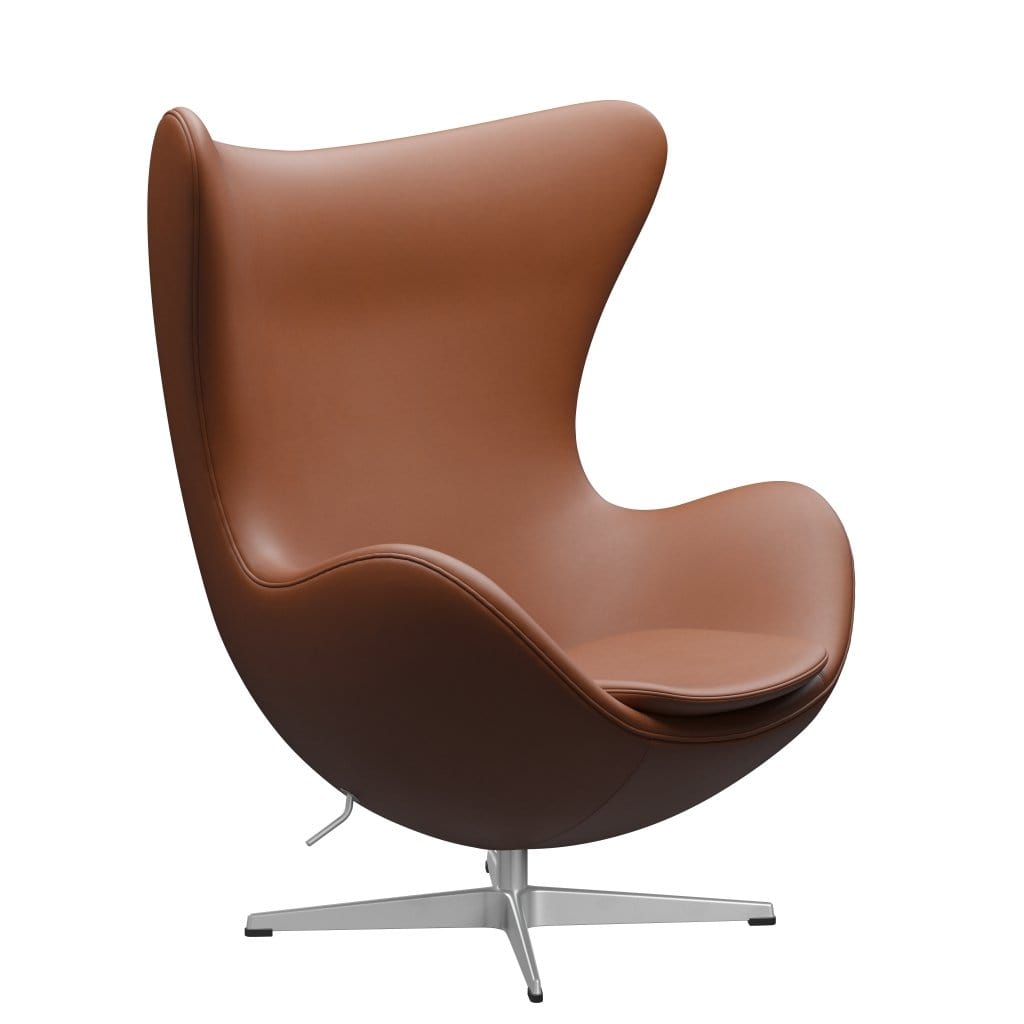 Fritz Hansen The Egg Lounge Chair Leder, Silbergrau/Essenzielle Walnuss