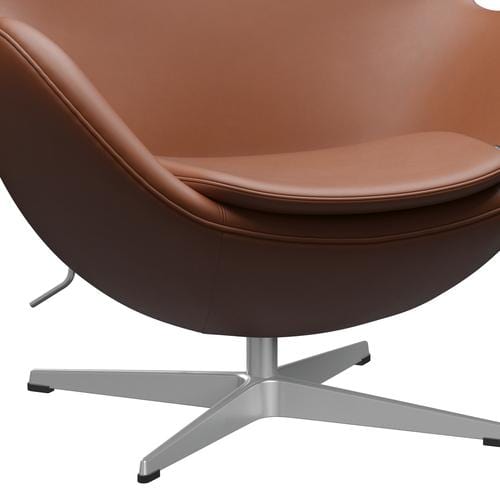 Fritz Hansen The Egg Lounge Chair Leder, Silbergrau/Essenzielle Walnuss