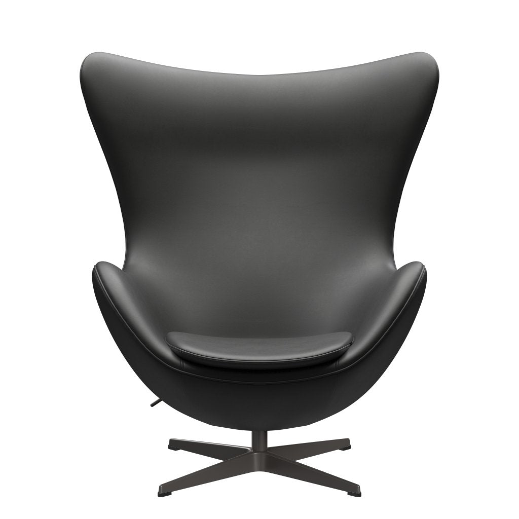 Fritz Hansen The Egg Lounge Chair Leder, Warm Graphite/Essential Black