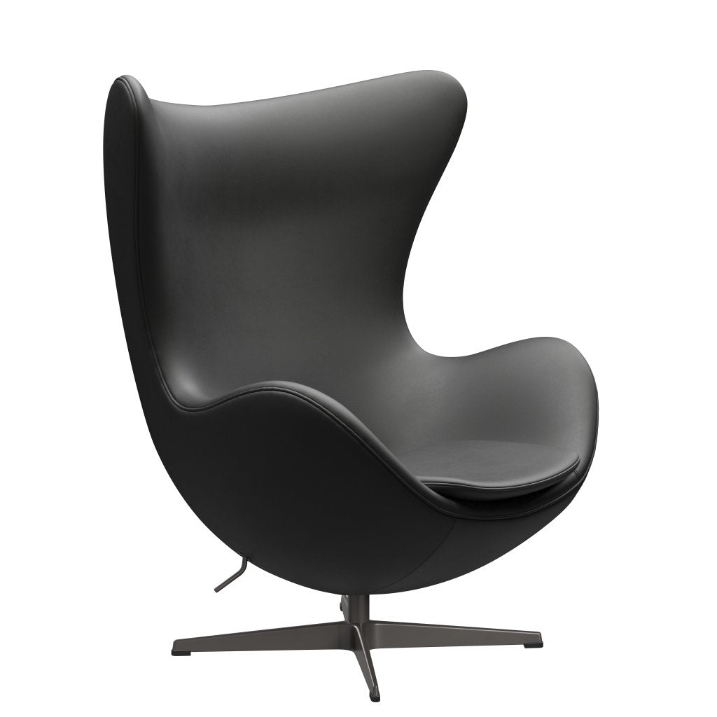 Fritz Hansen The Egg Lounge Chair Leder, Warm Graphite/Essential Black