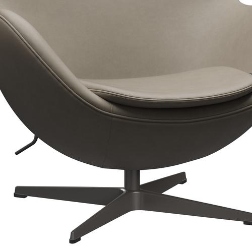 Fritz Hansen The Egg Lounge Chair Leder, Warm Graphite/Essential Light Grey