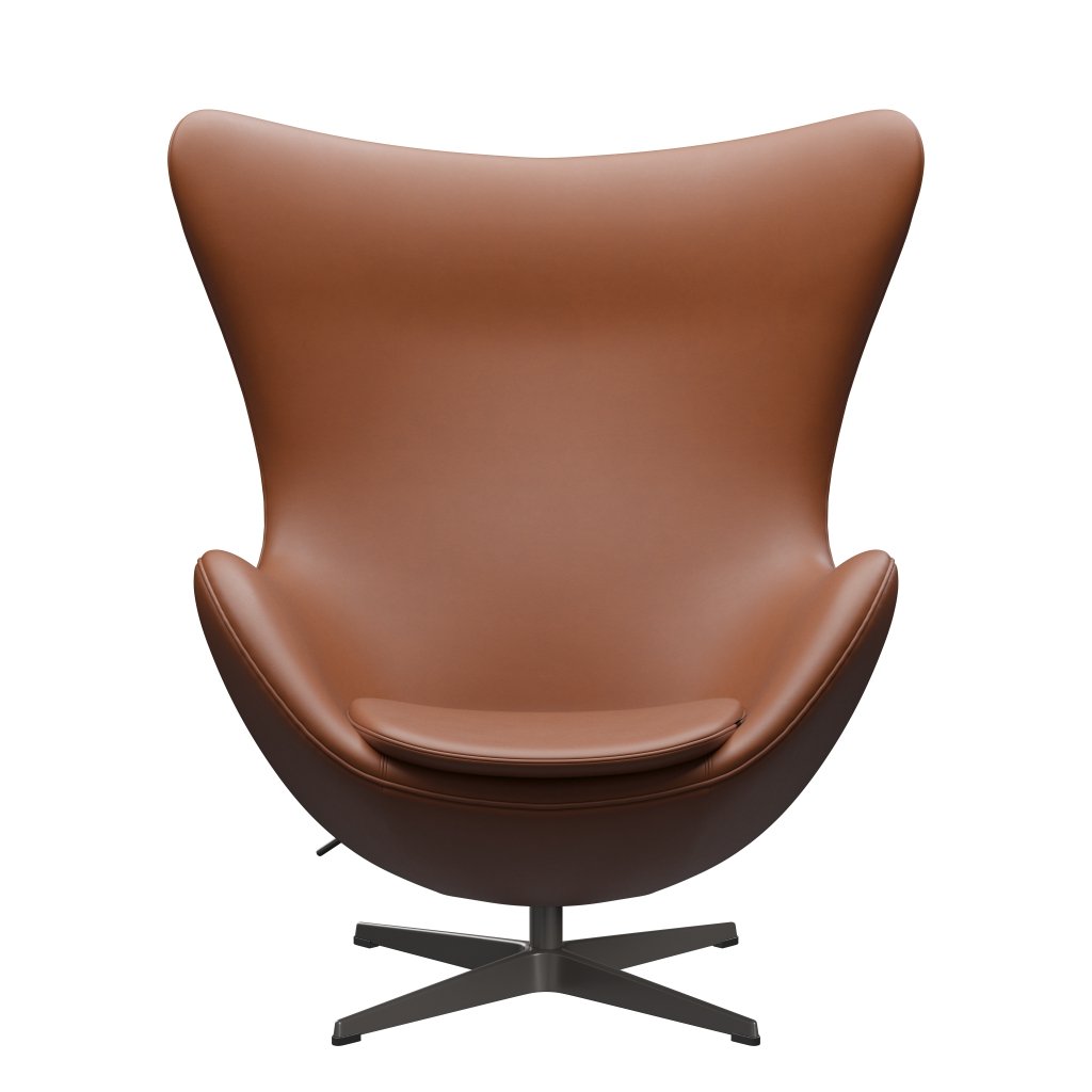 Fritz Hansen The Egg Lounge Chair Leder, Warm Graphite/Essential Walnut