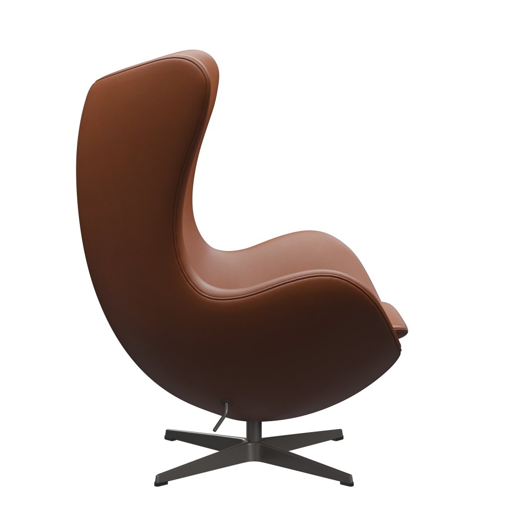 Fritz Hansen The Egg Lounge Chair Leder, Warm Graphite/Essential Walnut