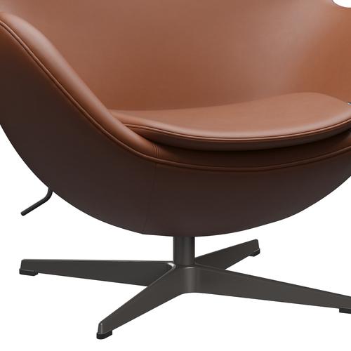 Fritz Hansen The Egg Lounge Chair Leder, Warm Graphite/Essential Walnut