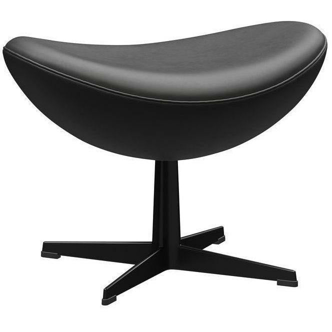 Fritz Hansen The Egg Stool Leder, Schwarz/Essential Black