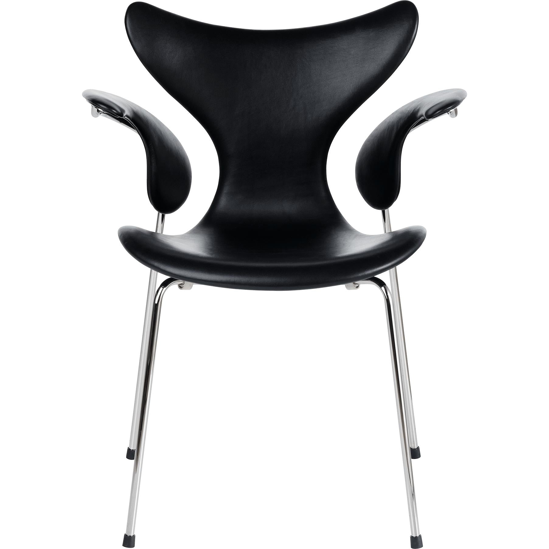 Fritz Hansen De lelie fauteuil Volledig bekleding leer, basic zwart