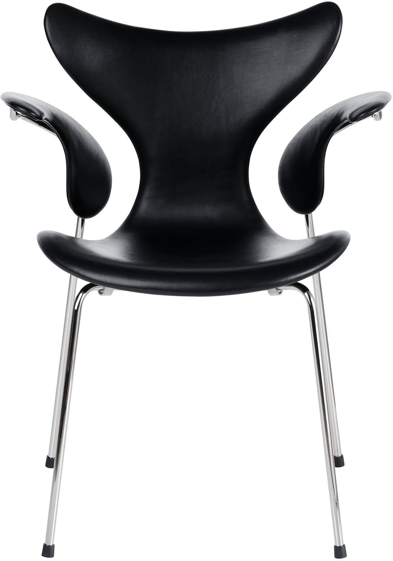 Fritz Hansen The Lily Sessel Vollpolsterung Leder, Elegance Schwarz