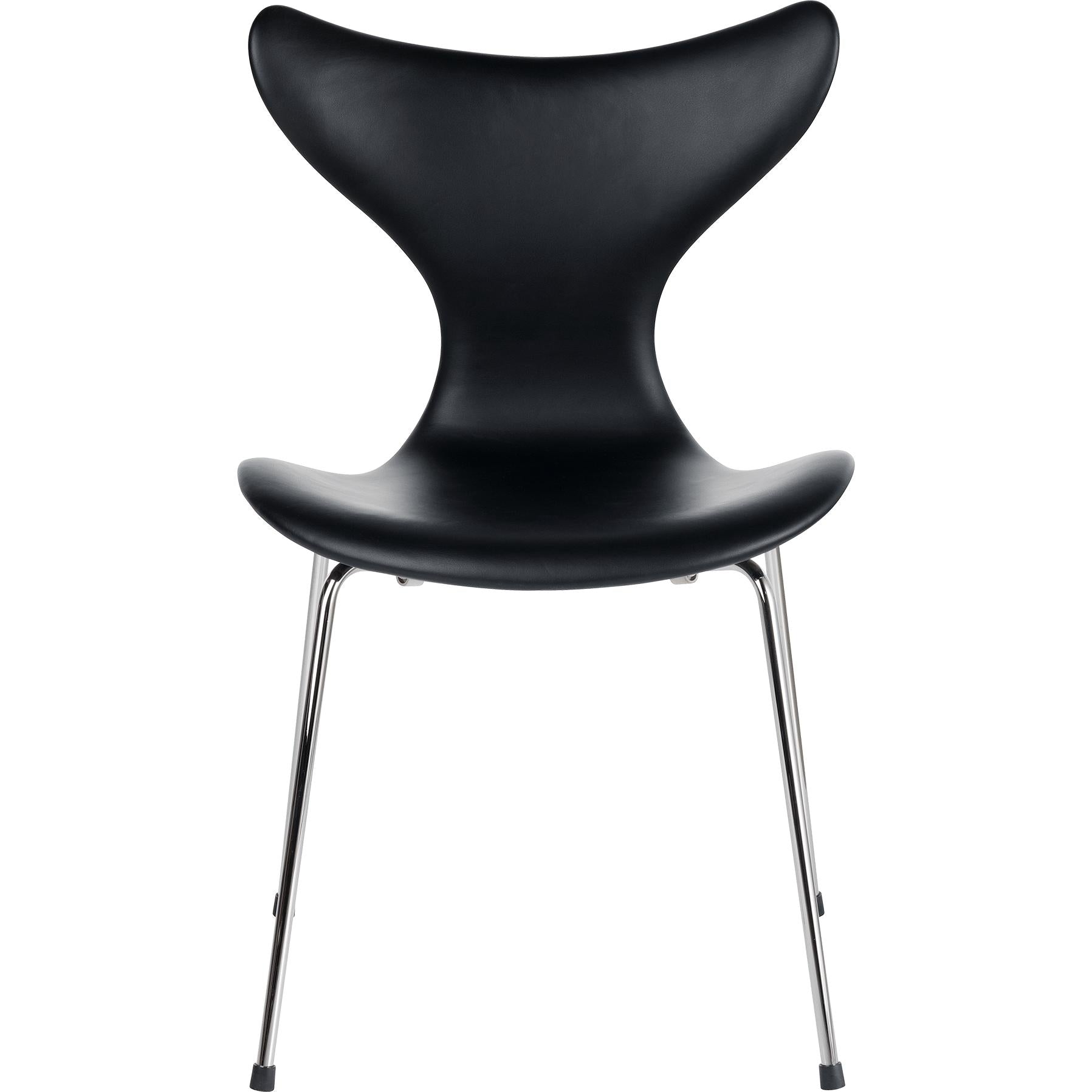 Fritz Hansen The Lily Chair Vollständig gepolstertes Leder, Soft Black