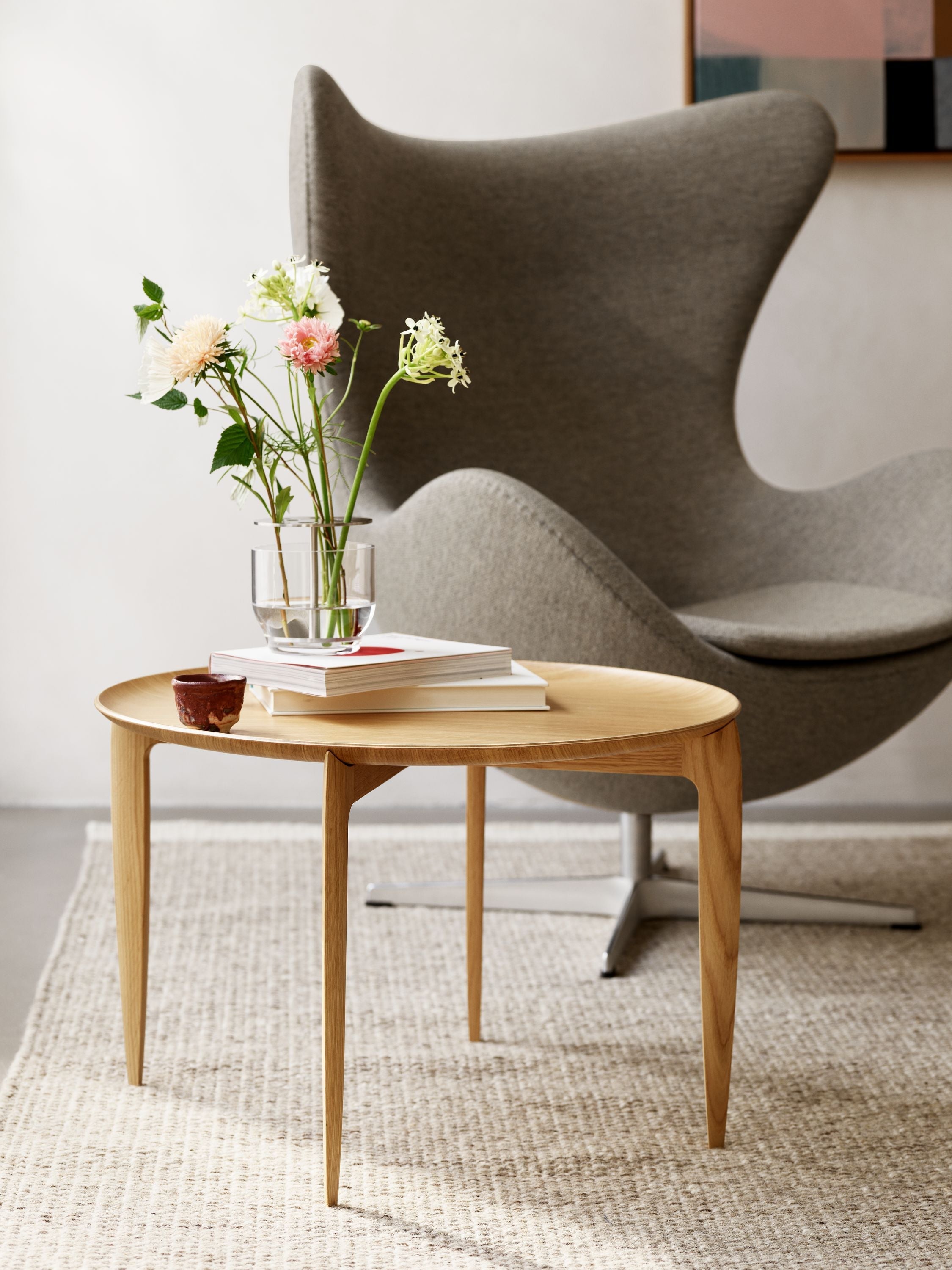 Fritz Hansen Tabletttisch Eiche, Ø60 cm