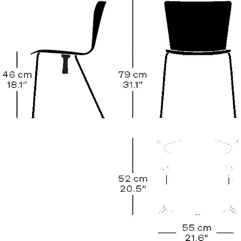 Fritz Hansen Vico Duo Vm112 Stuhl, Schwarz/Ash Schwarz