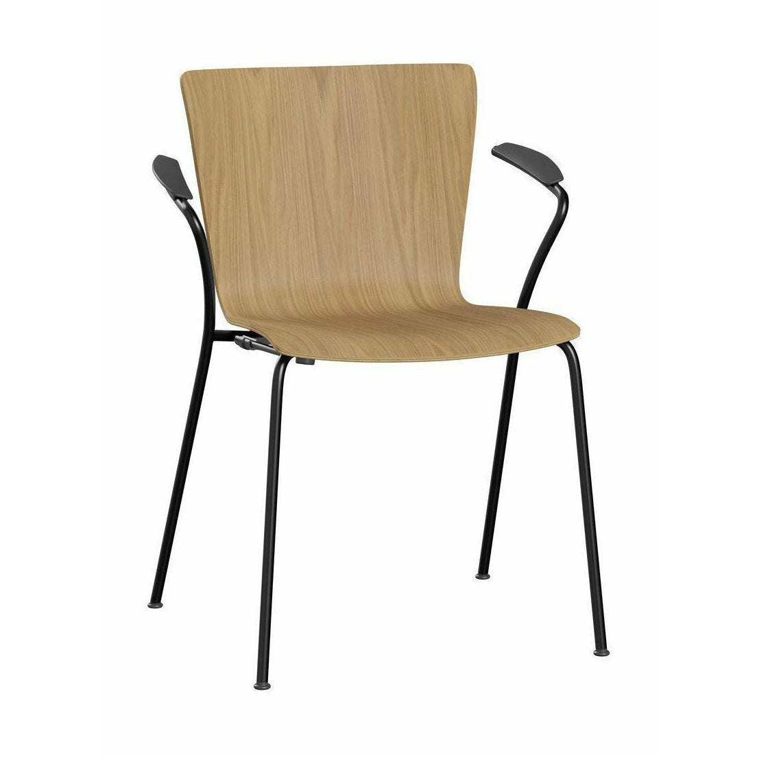 Fritz Hansen Vico Duo VM113 stoel met armleuning eik, zwart/eiken bruin