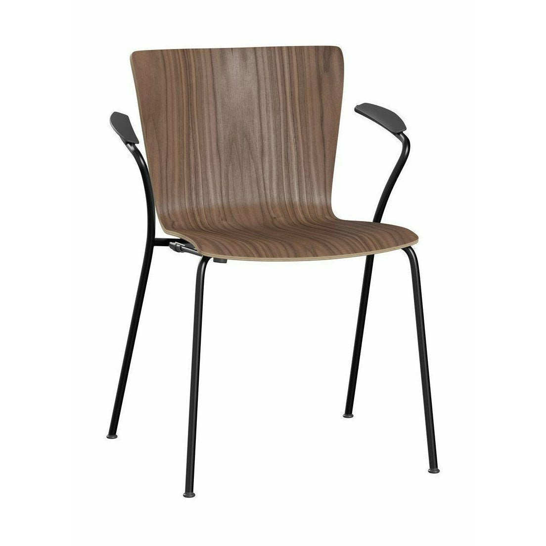 Fritz Hansen Vico Duo VM113 Stoel met armleuning Walnoot, zwart/walnoot