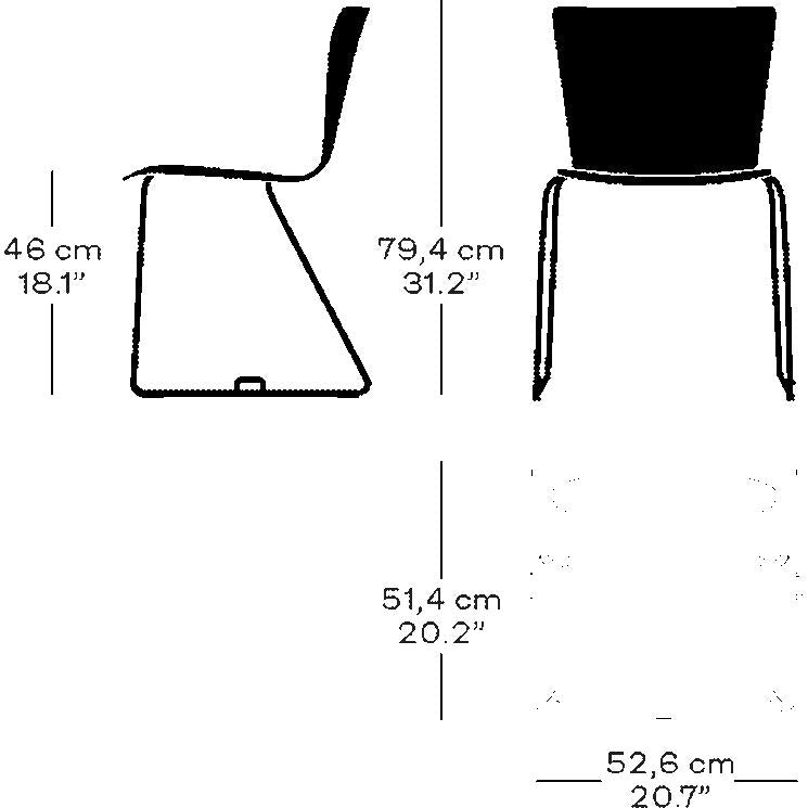 Fritz Hansen Vico Duo Vm115 Stuhl, Chrom/Schwarz