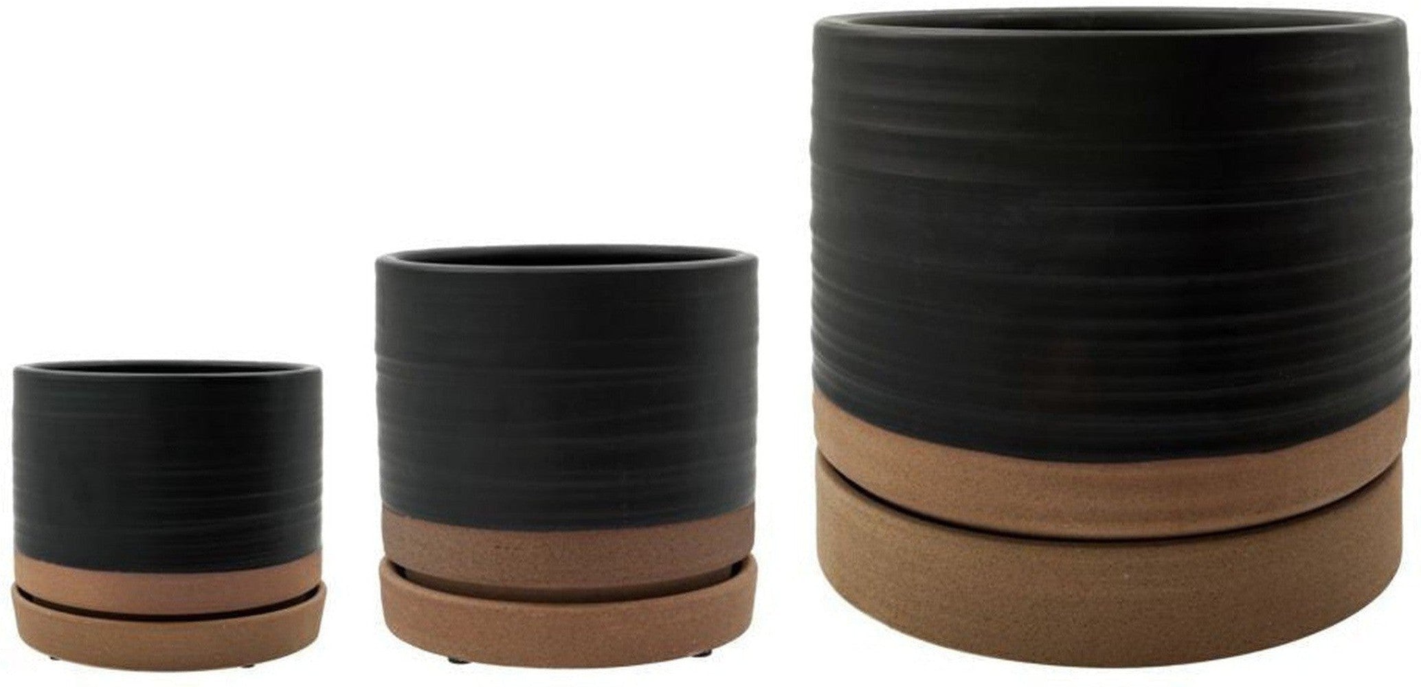 [product_category]-House Doctor Planter w. saucer, HDAstu, Black/Natural-House Doctor-5707644860445-262321710-HOU-1