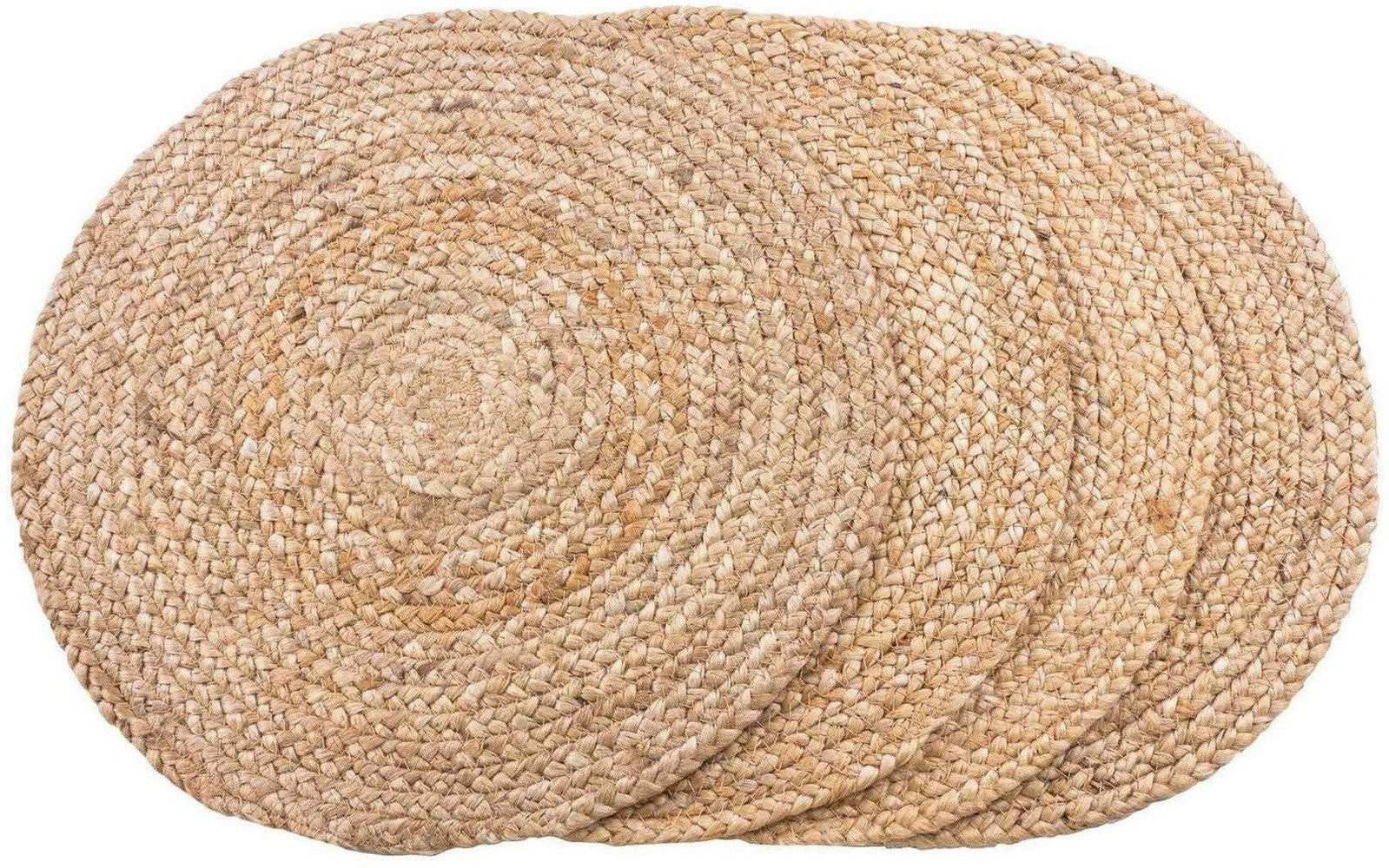 House Nordic Bombay Placemat, Braided Jute, Nature, ø38 Cm, Set Of 4