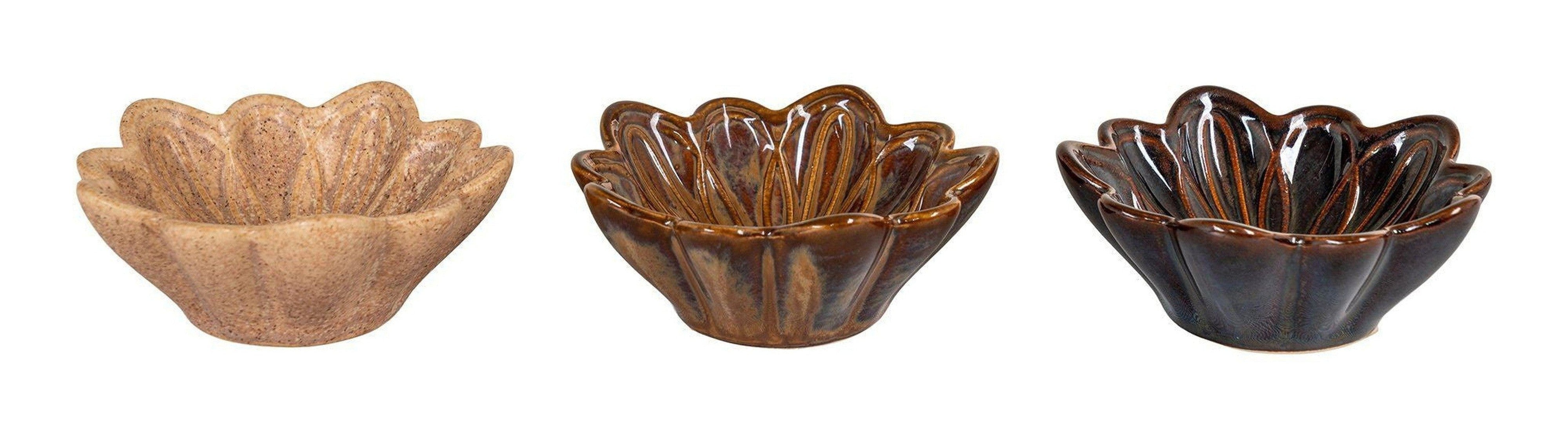 House Nordic Bowl, Ceramic, Beige, Brown, Dark Brown, Set Of 3