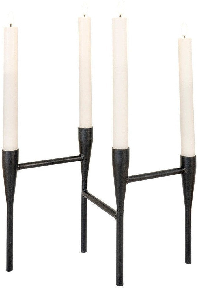 House Nordic Candle Holder, Metal, Black, 15x28x21 Cm