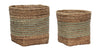 Hübsch Reveal Basket Mint/Natural Set Of 2