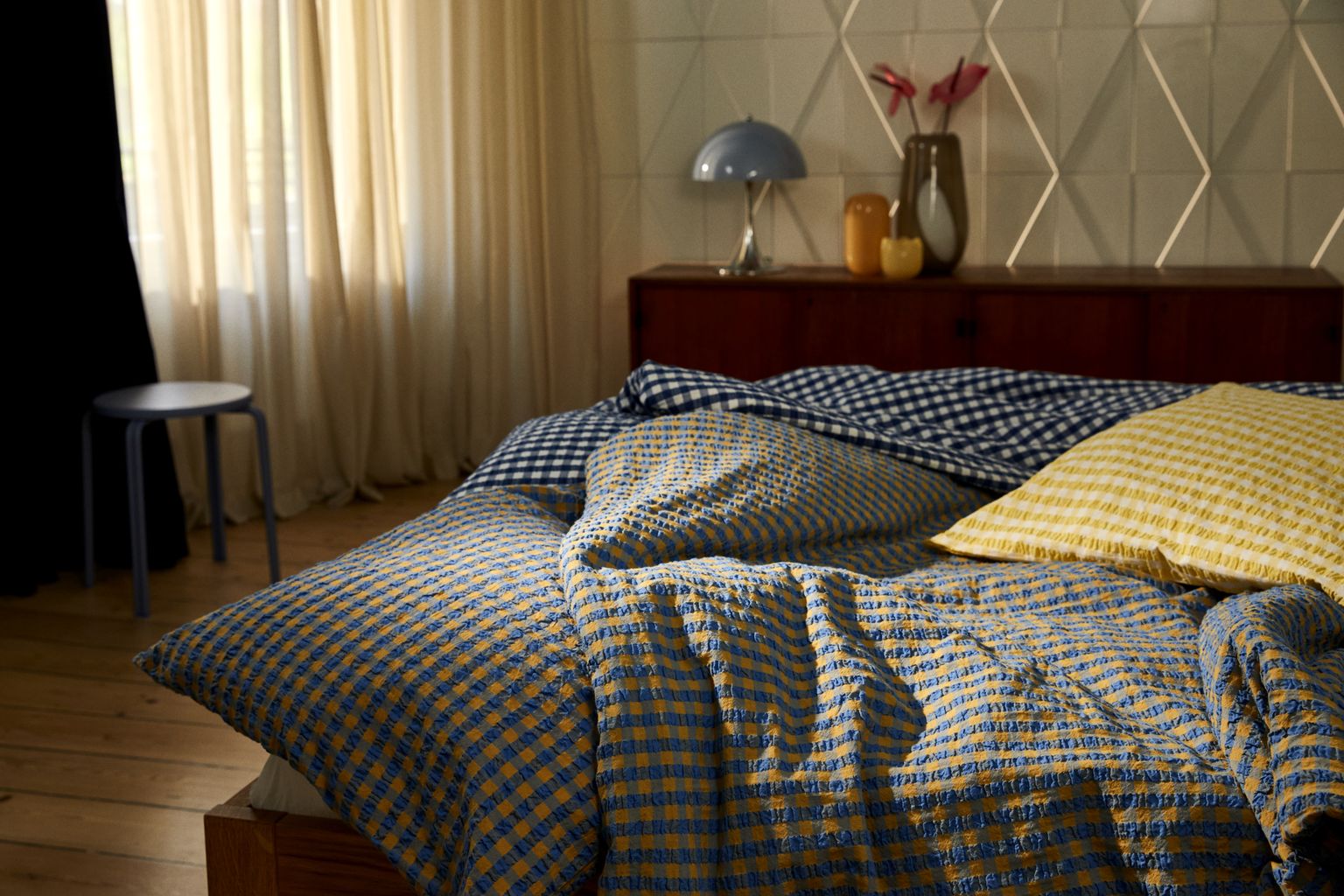 [product_category]-Juna Bæk&Bølge Bed Linen 140 X220 Cm, Blue/Ochre-Juna-5713397360453-636045-JUN-10