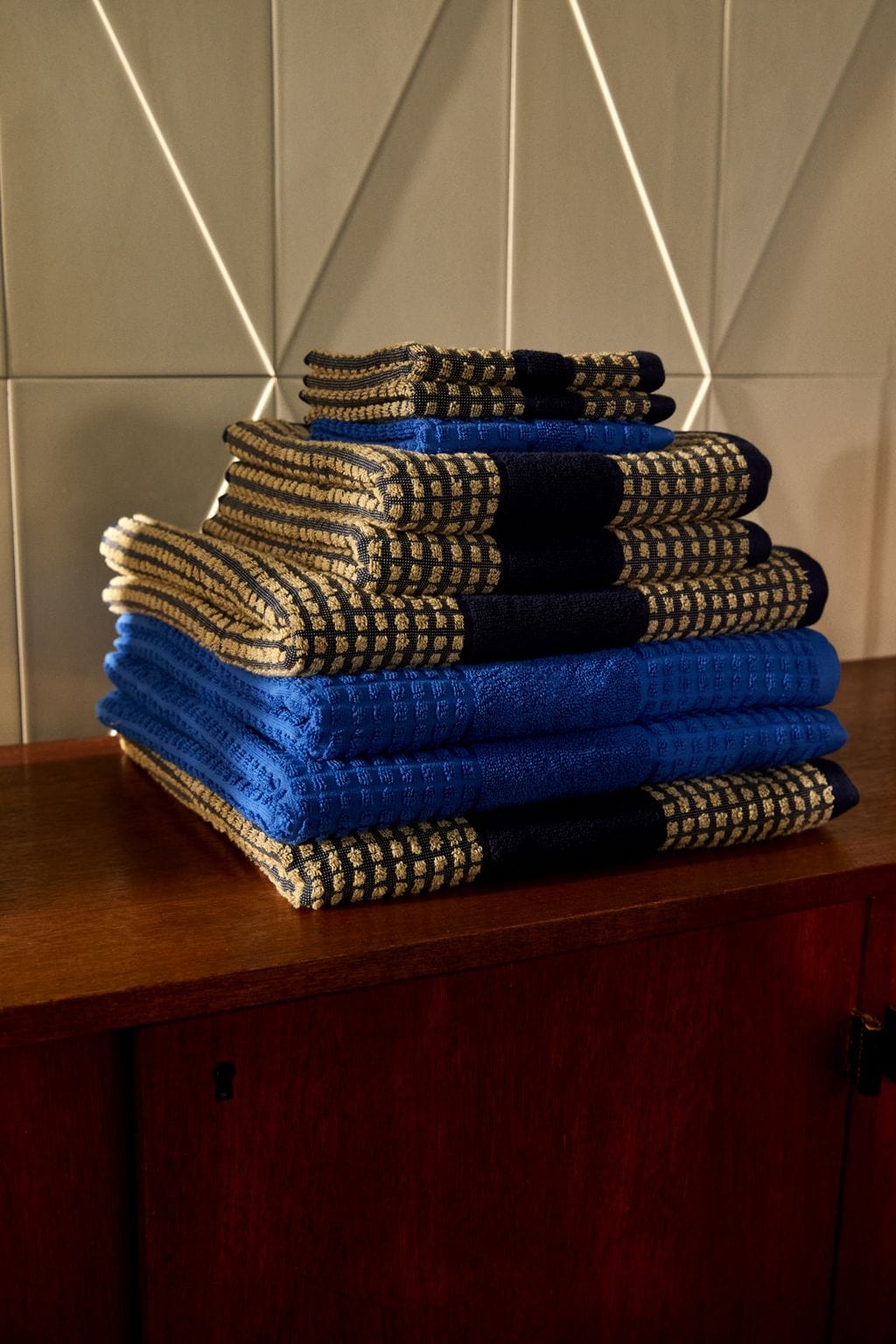 [product_category]-Juna Check Washcloth 30 X30 Cm, Dark Blue/Sand-Juna-5713397150658-615065-JUN-9