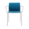 Kartell Audrey Soft Armchair, White/Teal Blue