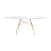 Kartell Glossy Table Oval Glass, Gold/White