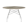 Kartell Glossy Table Round Marble, Chrome/Tropical Grey