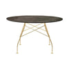 Kartell Glossy Table Round Marble, Gold/Aged Bronze