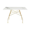 Kartell Glossy Table Square Marble, Gold/White