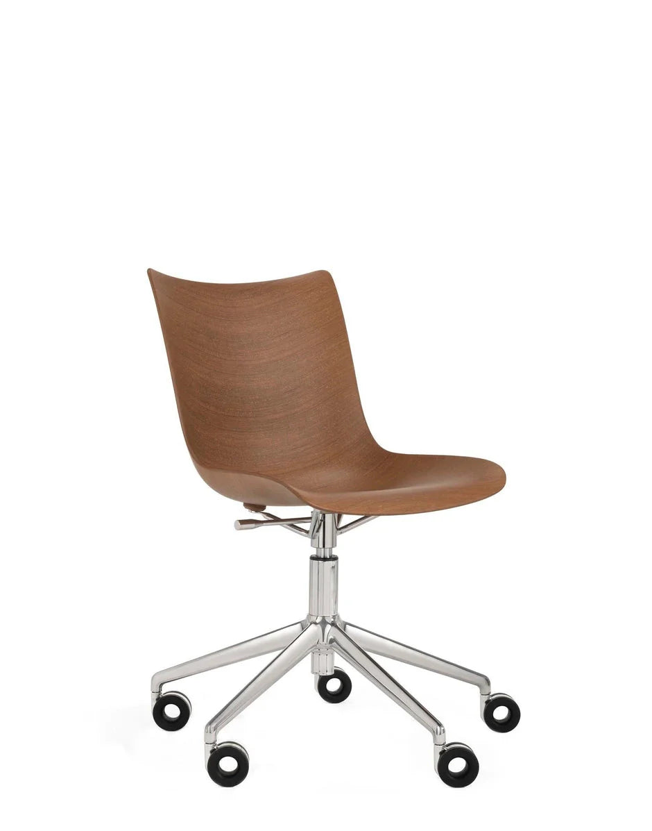 [product_category]-Kartell P/Wood Chair With Wheels, Dark Wood/Chrome-Kartell-8058967310382-05926SC-KAR-2