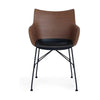 Kartell Q/Wood Armchair Basic Veneer, Dark Wood/Black