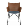 Kartell Q/Wood Armchair, Dark Wood/Black/Light Blue