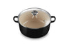 Le Creuset Round Casserole With Glass Lid 24 Cm, Black Onyx