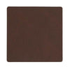 Lind Dna Square Glass Coaster Nupo Leather, Dark Brown