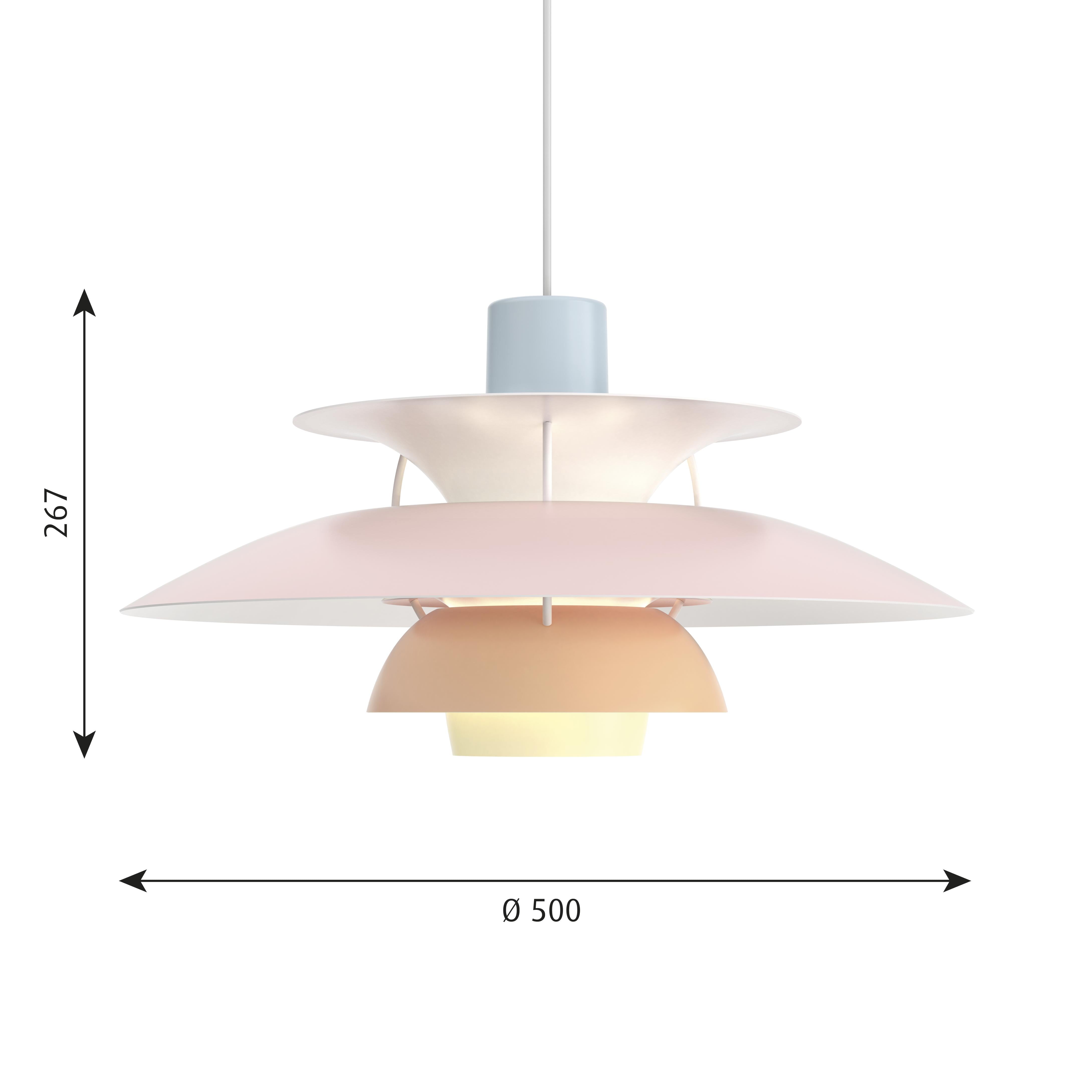 [product_category]-Louis Poulsen Ph 5 Pendant Pastels, Blue/Rose/Peach-Louis Poulsen-5714693153244-5741113060-LOU-4